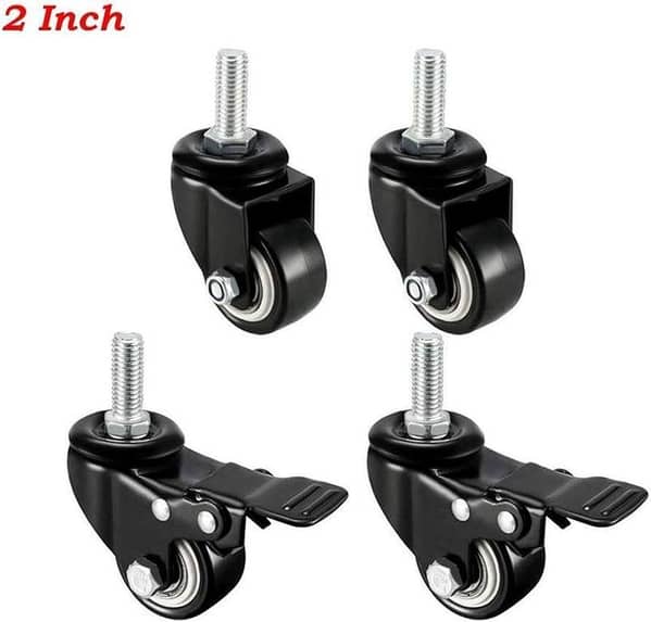 Caster Wheels Heavy Duty 2 Inch Threaded Stem with 360° Rotation