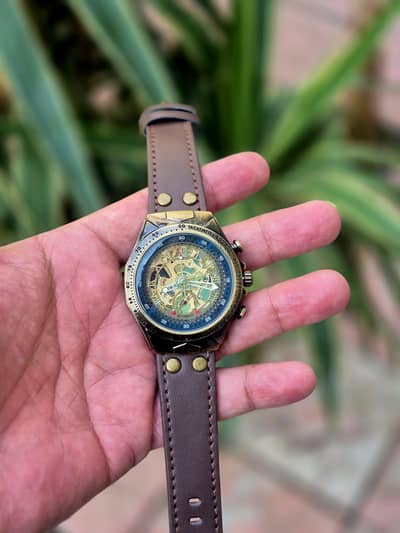 Retro Style Skelton Automatic mechanical Watch