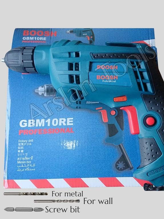 Keyless 10mm Impact Drill with 350W Pure Copper Winding, Forward/Reverse