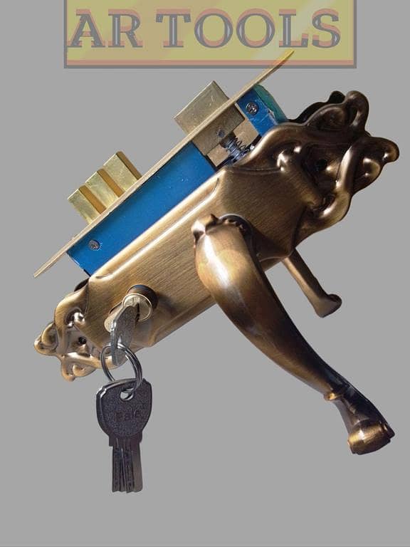 Handle Lock for Wood - Good Quality, 8 inch handle with 3 keys