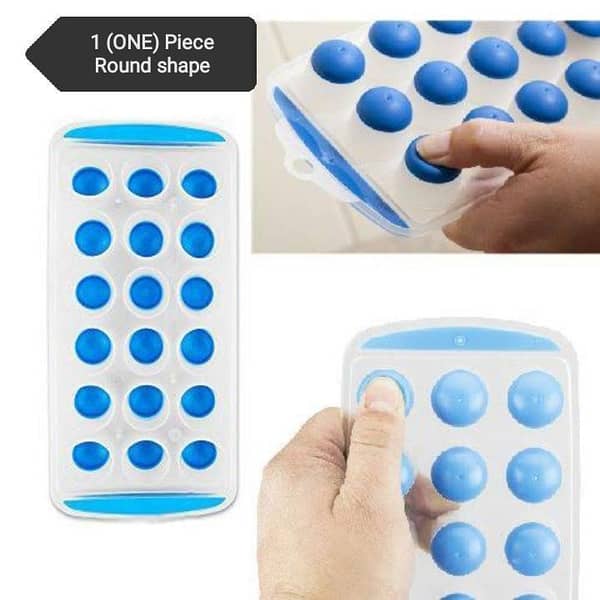 Silicone Round Ice Cube Tray for Easy Release - 21 Hole Drink Maker and Jelly Mold