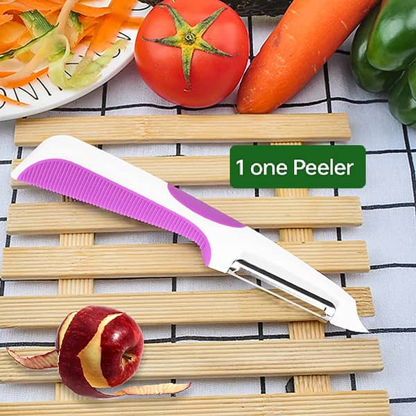 Orange Kitchen Peeler Tool with Plastic Handle for Fruits and Vegetables