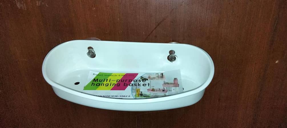 Wall Mounted Adhesive Soap Dish for Bathroom - Multipurpose Plastic Tray Holder for Shower and Tub in White