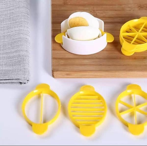 3-in-1 Plastic Egg Cutter and Slicer by Multi-Purpose - Food Divider and Egg Cutting Device