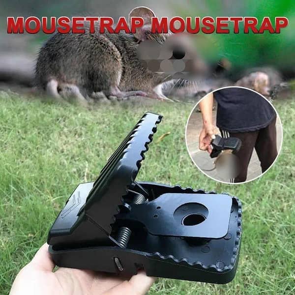 Heavy Duty Plastic Mouse Trap - Effective Rat Catcher with Black Spring Mechanism and Easy-to-Use Accessories