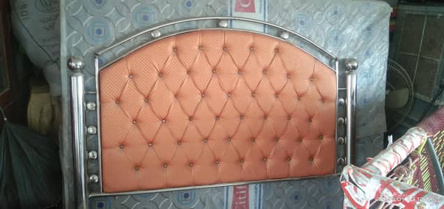 steel double bed with new mattress