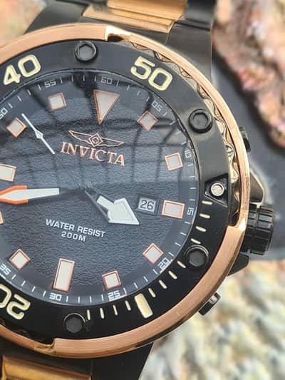 Invicta Pro Diver, Black n Rose gold. In 3 months warrenty