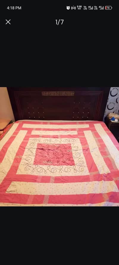 King size bed,side tables,Dressing,Mirror and hard medicated mattress