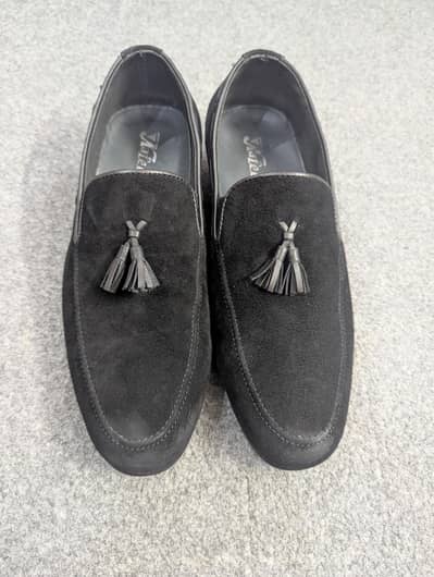 Original Nafees Black Suede Tassel Loafers
