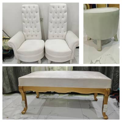 Tufted chair ,oval ottoman,couch