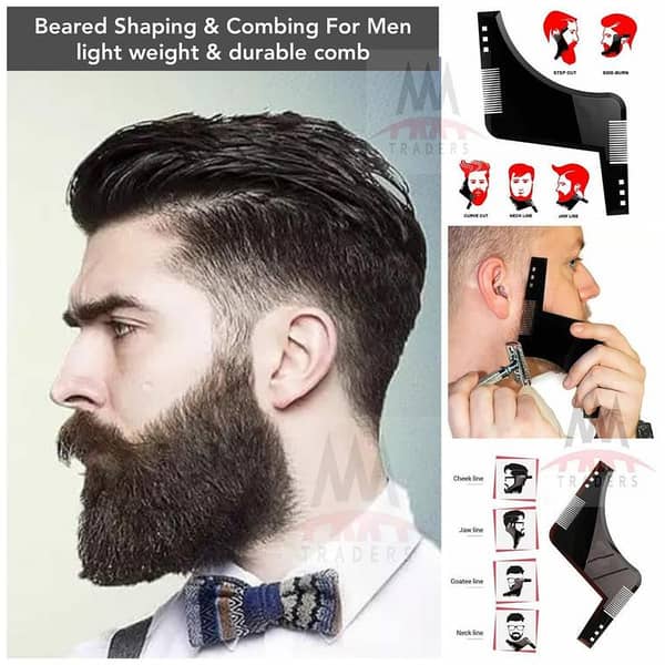 Men's Darhi Khat Beard Shaper Plus Comb for Line Up – Double-Sided Shaping Tool