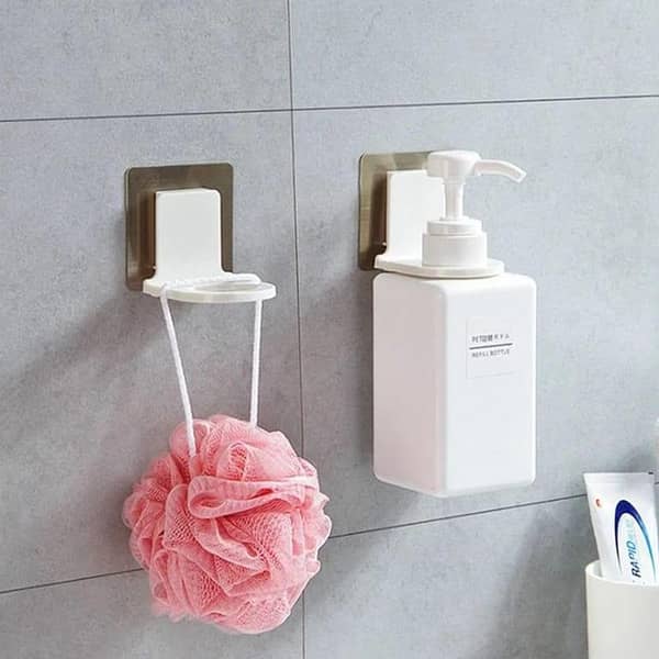 Self-Adhesive Shampoo Bottle Shelf: Wall-Mounted Organizer for Shower Gel, Soap, and More