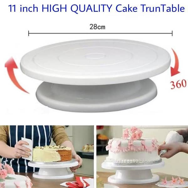 11 inch High quality Rotating Cake Turntable, Turns Smoothly Revolving Cake Stand Cake Decorating Kit Display Stand Baking Tools Accessories Supplies for Cookies Cupcake, cake turn table