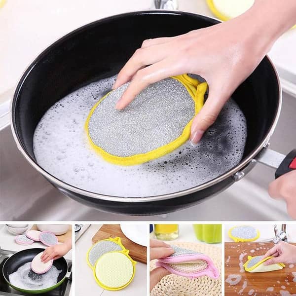 Double Side Dishwashing Sponge Pan Pot Dish Wash Sponges Household Cleaning Tools Kitchen Tableware Dish Washing Brush