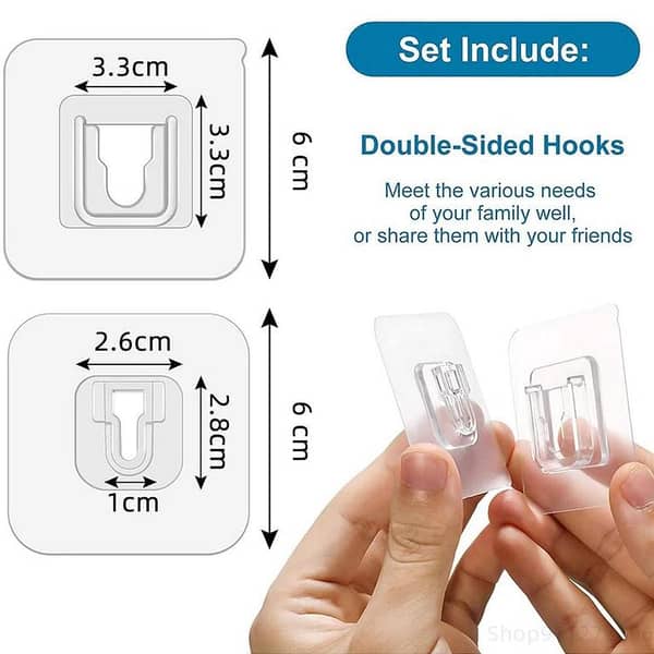 New 2021 Double-Sided Adhesive Wall Hooks Hanger – Transparent Suction Cup Pair