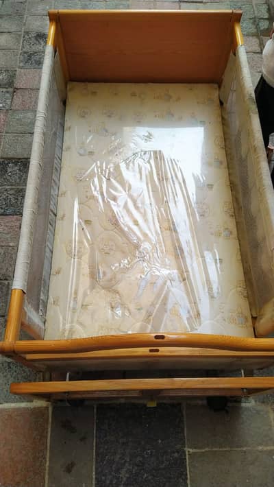 wooden baby swing cot