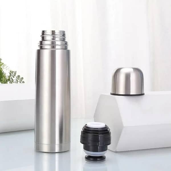 Stainless Steel Slim Hot and Cold Water Bottle Flask, 500 ml with leatherbag