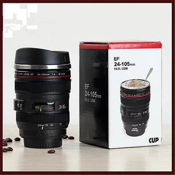 Coffee Tea Travel Camera Lens Coffee Mug Stainless Steel Thermos Cup
