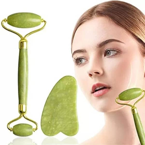 Jade roller and Gua Sha Stone Anti Aging Natural Stone Jade Roller for Face Facial Beauty Skin Face Roller Beauty Tools for Skin Care
