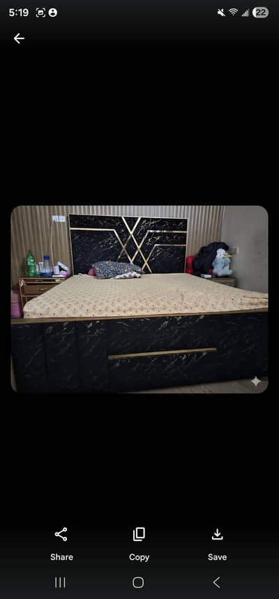 bed set with side and dressing tables