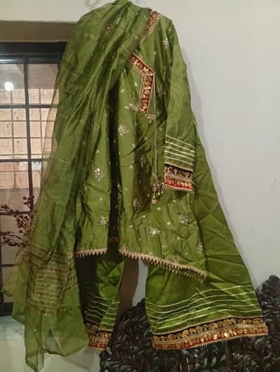 Festive Wear Green Suit with Dupatta – Worn Once