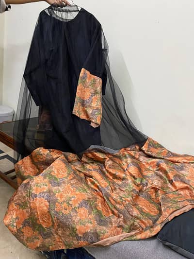 net + silk dress (inner dress + outer froq)