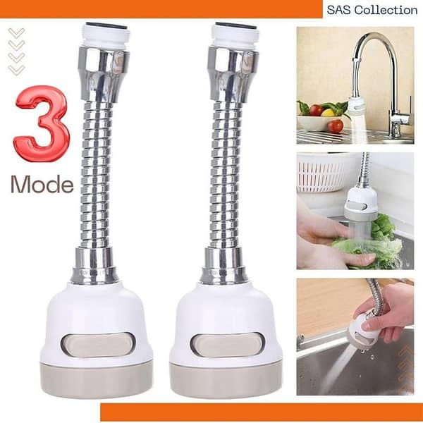 3 Modes Adjustable 360° Rotating Water-Saving Faucet Adapter with High-Pressure Filter Sprayer