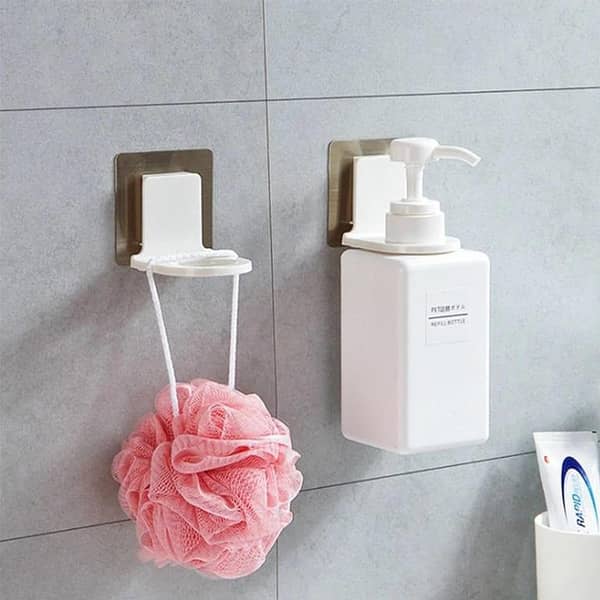 1 PC Multifunctional Self-Adhesive Bottle Holder for Bathroom and Kitchen – Wall Mount Shelf for Soap, Shampoo, and Detergent