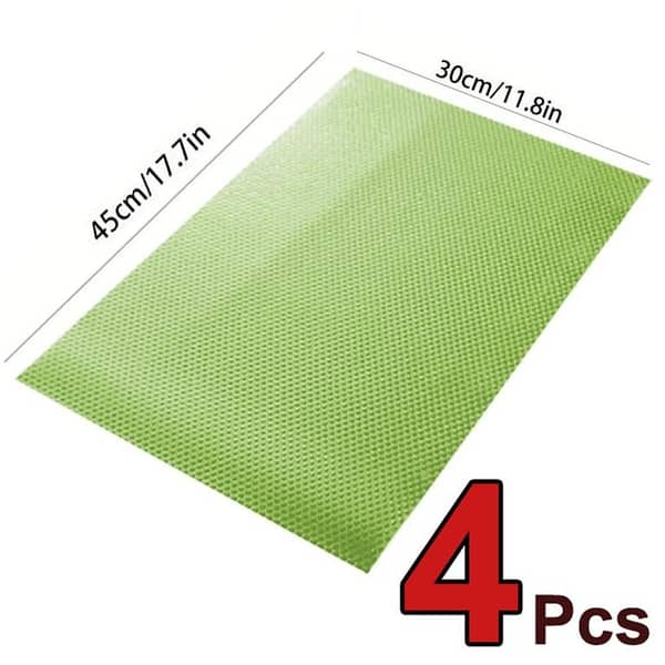 4-Pack Silicone Antibacterial Refrigerator Liners, Moisture-Proof Mats for Drawers & Shelves (30x45cm)