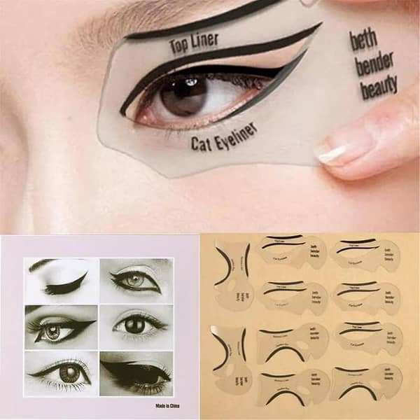6Pcs Stencils for Perfect Cat Eyeliner and Smoky Eyes, Eye Stencils