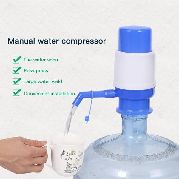 Manual Water Pump Dispenser for 19 L Water Cans (Blue & White) – Large