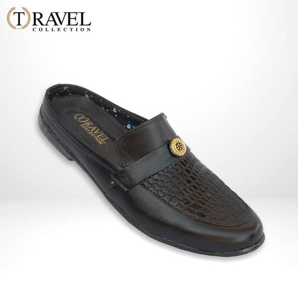 Travel Collection Glossy Loafers for Men – Black, High-Quality Half Loafers