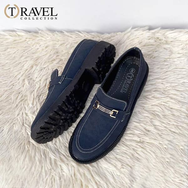 Travel Collection Suede Chunky Loafers for Men – Blue