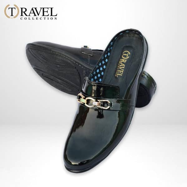 Travel Collection Patent Loafers – Black, Mid-Top Half Loafers for Men