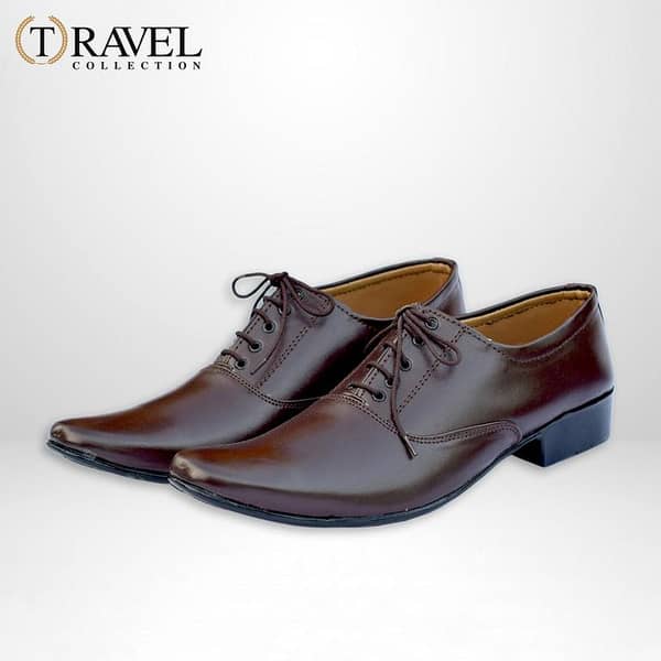 Travel Collection Synthetic Leather Shoes for Men - Brown Formal Shoes, Best Quality