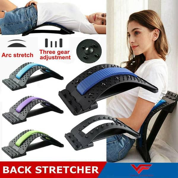Back Stretcher for Spine Pain Relief – Lumbar Support Device for Lower Back Massage, Posture Correction & Muscle Relief