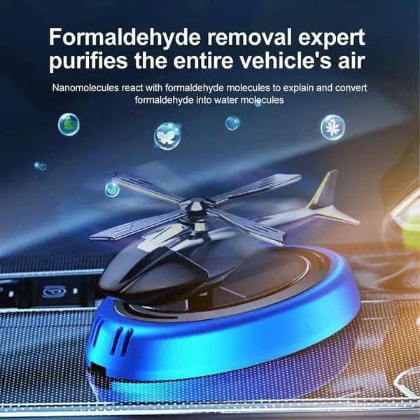 Solar Car Air Freshener Helicopter Auto Aromatherapy Sun Light Energy Rotation Car Inside Fragrance Ornaments Car Aroma Diffuser