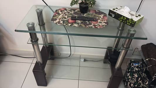 Glass console table