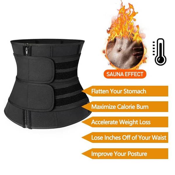 Waist Trainer Belt - Slimming Body Shaper Girdle for Men and Women (Black)