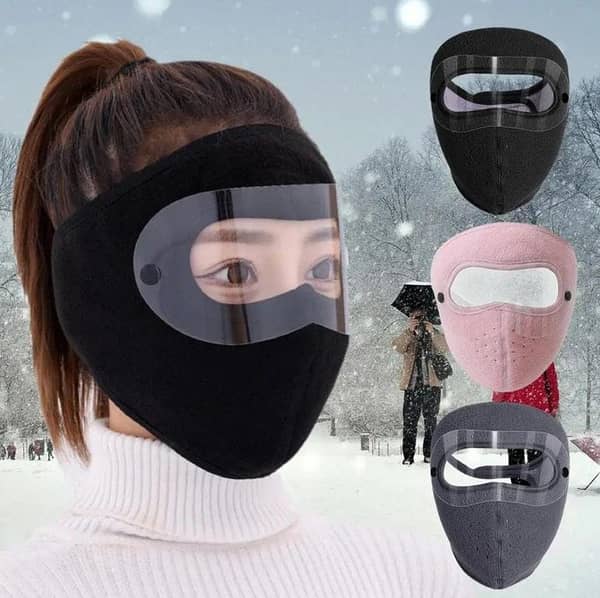 Windproof Full Face Mask with Anti-Fog Goggles, Breathable Eye Shield, and Ear Coverage for Winter Outdoor Sports