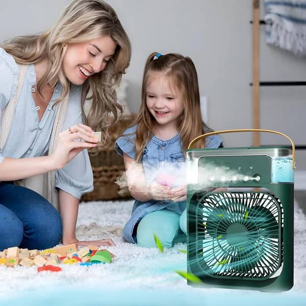 Portable Mini Air Conditioner Mist Fan 10-Inch Rectangle Portable USB Air Cooling Mini Fan - Compact, Powerful, and Perfect for On-the-Go Cooling