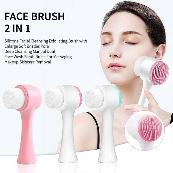 2 In 1 Silicone Face Cleansing Brush – Double-Sided Facial Cleanser for Deep Pore Cleaning and Massage