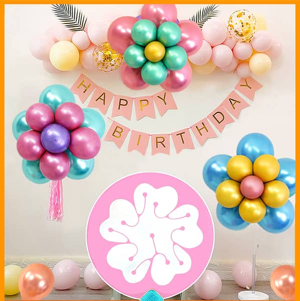 Flower Shape Balloon Clip for Birthday and Celebration Decorations