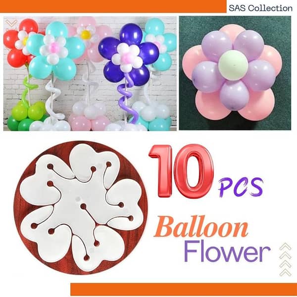 SAS Collection 10-Pack Multicolor Balloon Flower Kit for Parties