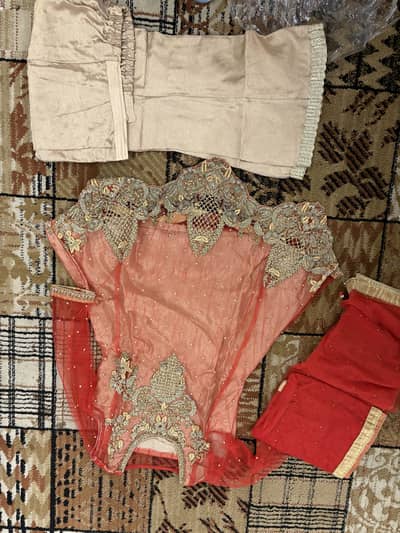 Pure Net and resham work and tissue trouser