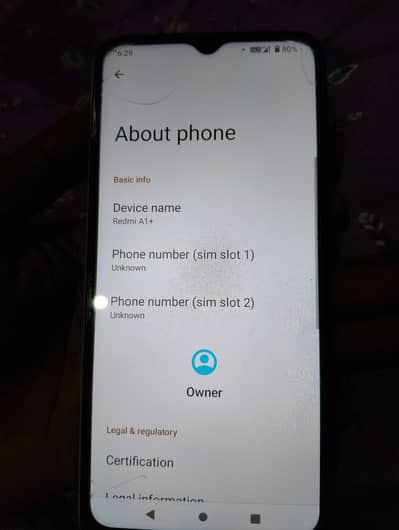 Redmi A1+ 3/32 Glass broken h just