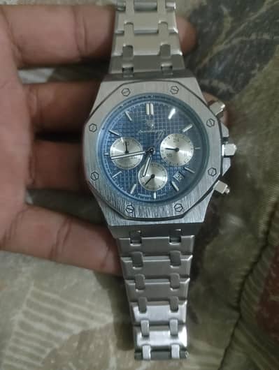 Poedagar Royal Oak style men's chronograph quartz watch with