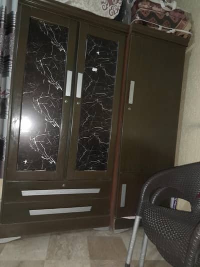 single hanging one door wardrobe and 2 doors cupboard