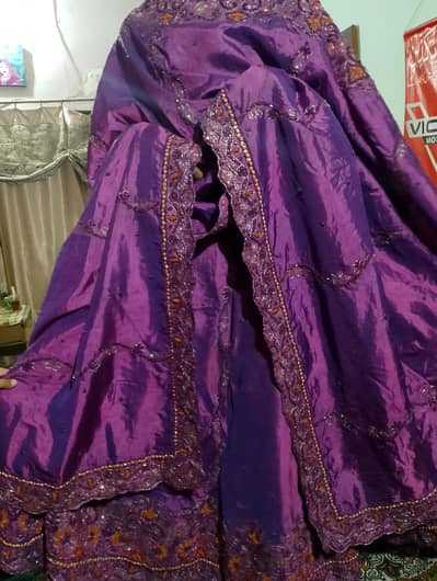 fully embroidered umbrella frock three piece