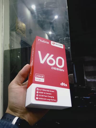 nubia v60 8/256 new condition for sale gold color